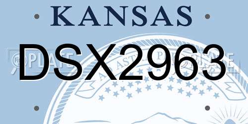 DSX2963 Kansas License Plate