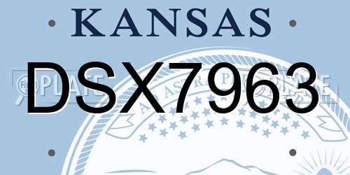DSX7963 Kansas License Plate