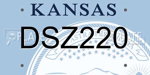 DSZ220 Kansas License Plate