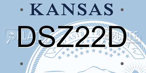 DSZ22D Kansas License Plate