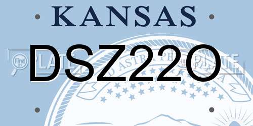 DSZ22O Kansas License Plate