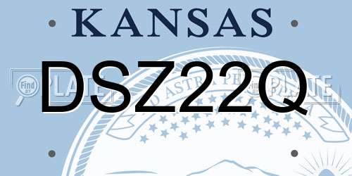 DSZ22Q Kansas License Plate