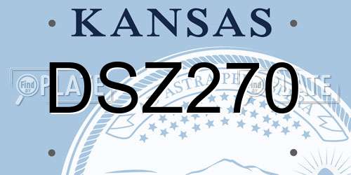 DSZ270 Kansas License Plate