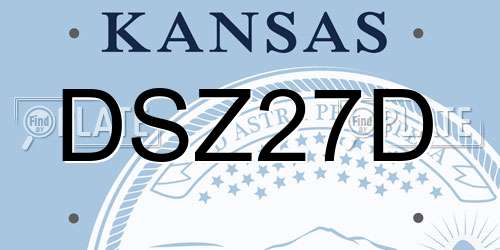 DSZ27D Kansas License Plate