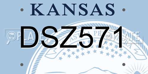 DSZ571 Kansas License Plate
