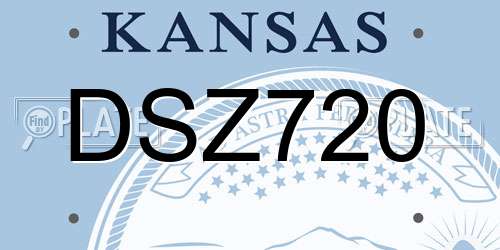 DSZ720 Kansas License Plate