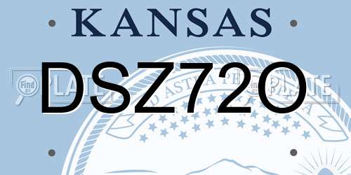 DSZ72O Kansas License Plate