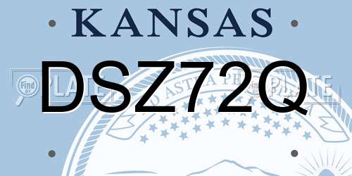 DSZ72Q Kansas License Plate