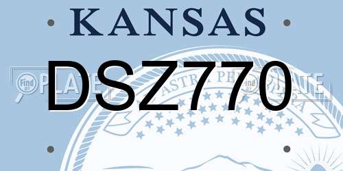 DSZ770 Kansas License Plate
