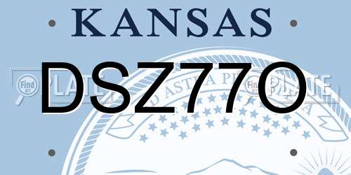 DSZ77O Kansas License Plate