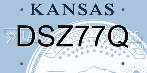 DSZ77Q Kansas License Plate