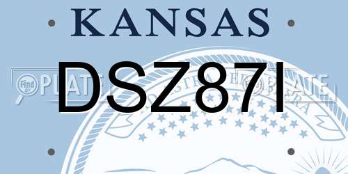 DSZ87I Kansas License Plate