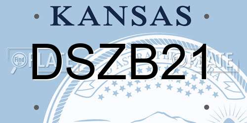 DSZB21 Kansas License Plate
