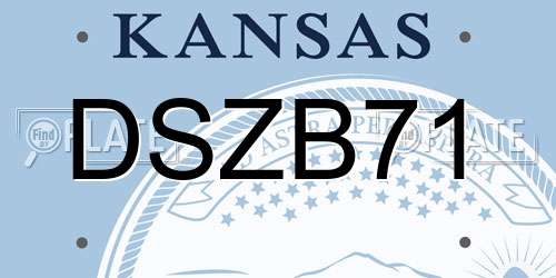DSZB71 Kansas License Plate
