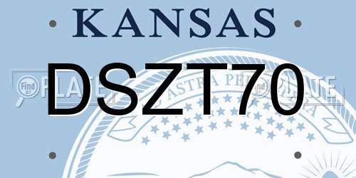DSZT70 Kansas License Plate