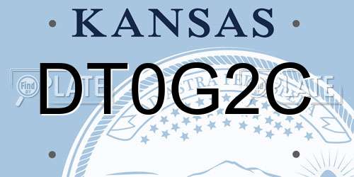 DT0G2C Kansas License Plate