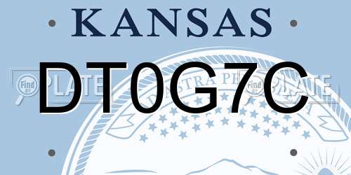 DT0G7C Kansas License Plate