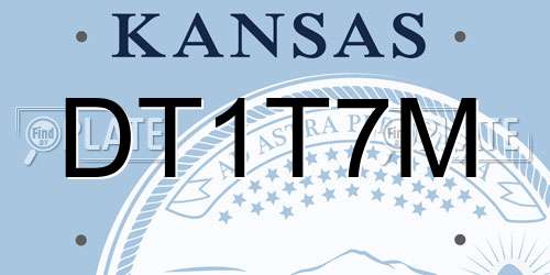 DT1T7M Kansas License Plate