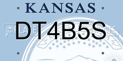 DT4B5S Kansas License Plate