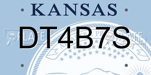 DT4B7S Kansas License Plate