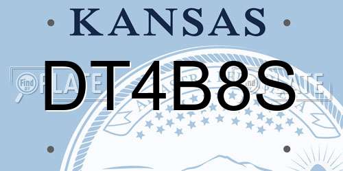 DT4B8S Kansas License Plate
