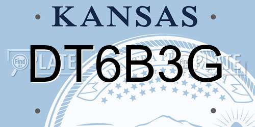 DT6B3G Kansas License Plate