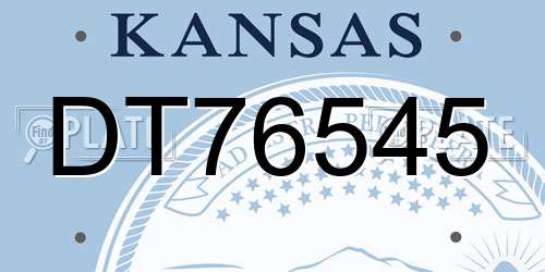 DT76545 Kansas License Plate