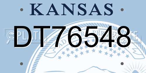 DT76548 Kansas License Plate