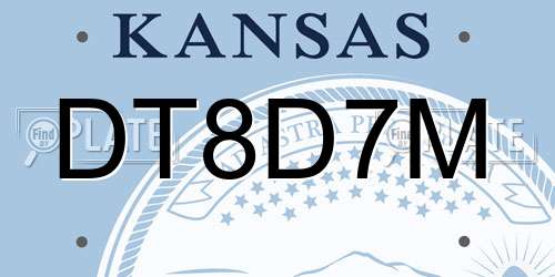 DT8D7M Kansas License Plate