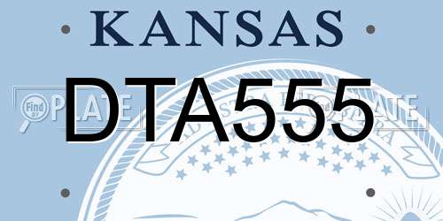 DTA555 Kansas License Plate