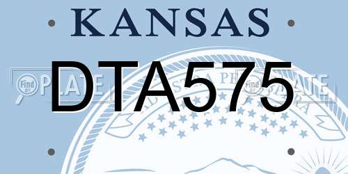 DTA575 Kansas License Plate