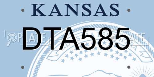 DTA585 Kansas License Plate
