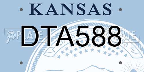 DTA588 Kansas License Plate