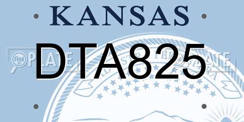 DTA825 Kansas License Plate