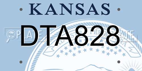 DTA828 Kansas License Plate
