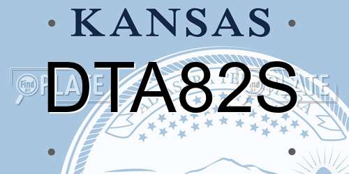 DTA82S Kansas License Plate