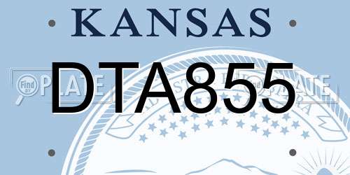 DTA855 Kansas License Plate