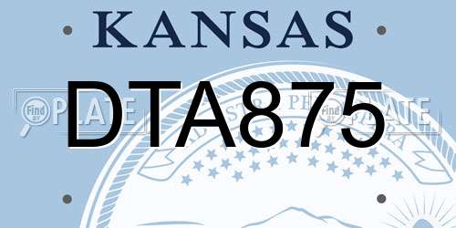 DTA875 Kansas License Plate
