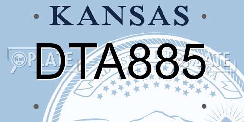 DTA885 Kansas License Plate