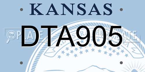 DTA905 Kansas License Plate