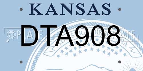 DTA908 Kansas License Plate