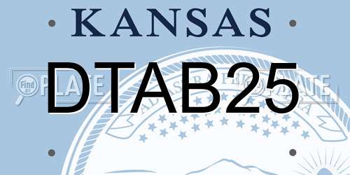 DTAB25 Kansas License Plate
