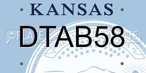 DTAB58 Kansas License Plate