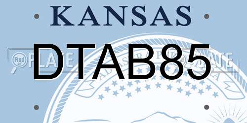 DTAB85 Kansas License Plate