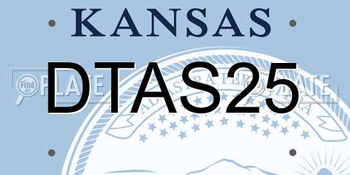 DTAS25 Kansas License Plate