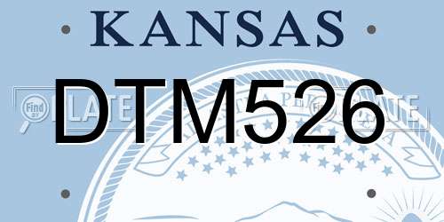 DTM526 Kansas License Plate