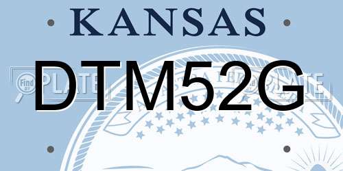 DTM52G Kansas License Plate