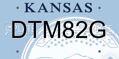 DTM82G Kansas License Plate
