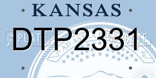 DTP2331 Kansas License Plate