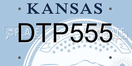 DTP555 Kansas License Plate